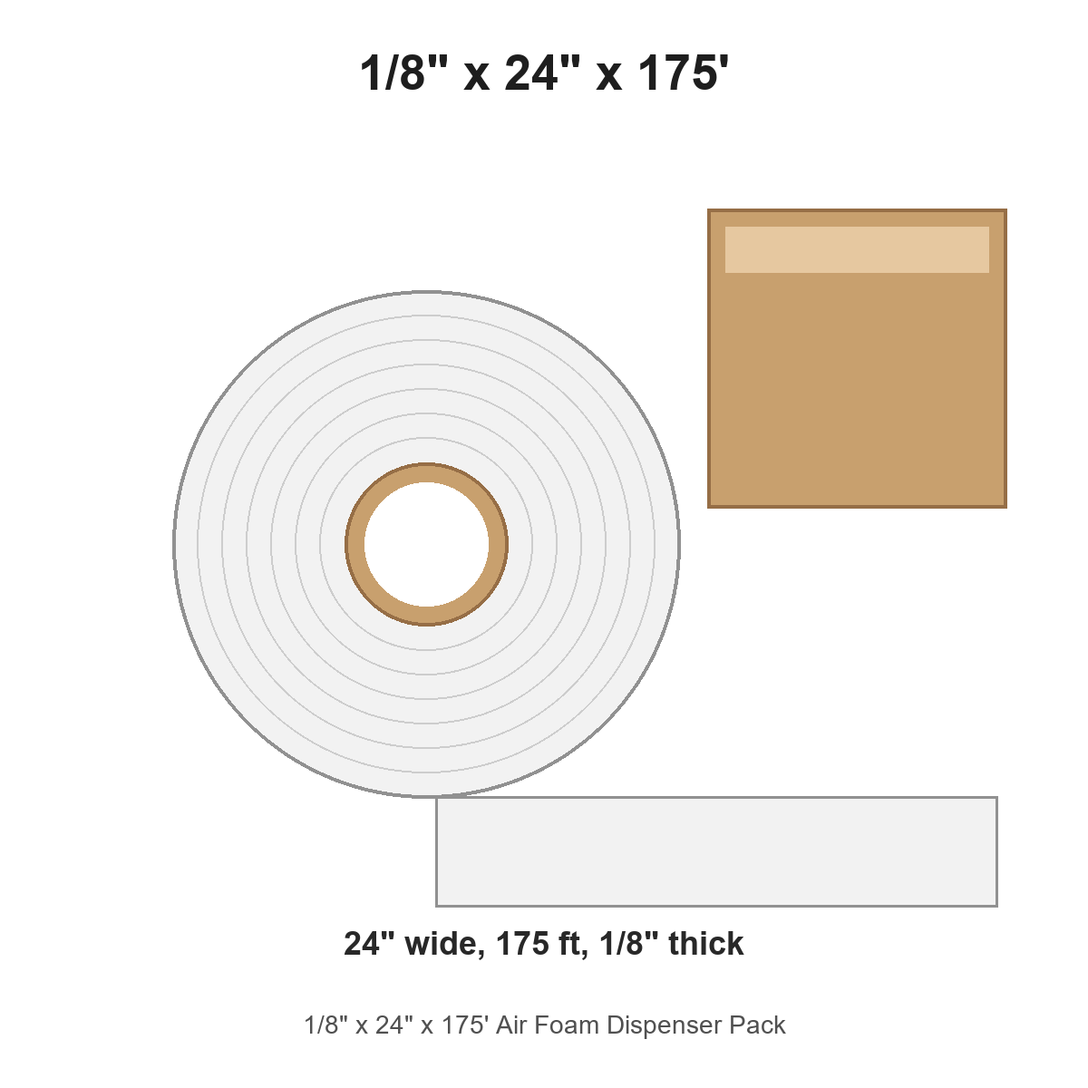 1/8" x 24" x 175' Air Foam Dispenser Pack