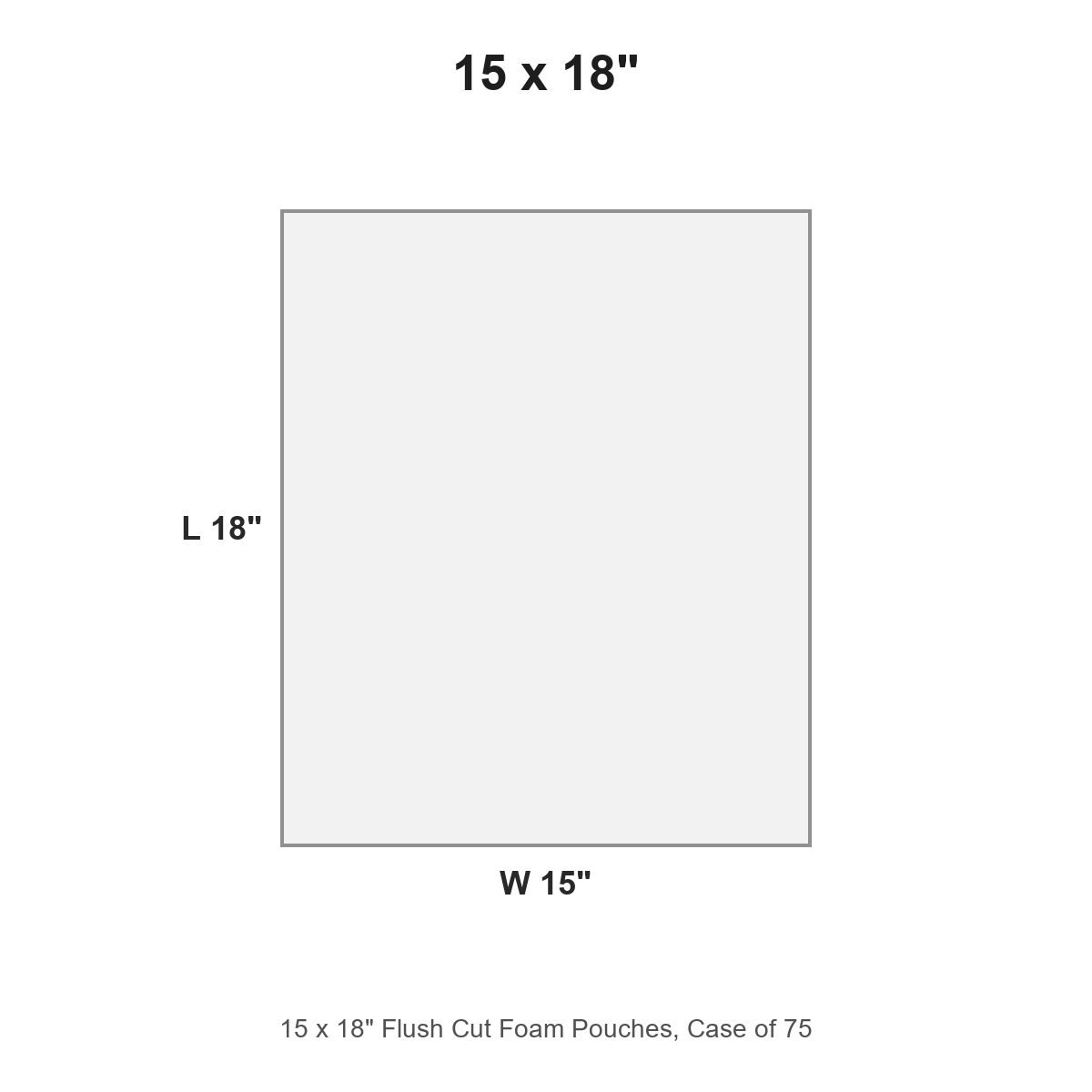 15 x 18" Flush Cut Foam Pouches, Case of 75