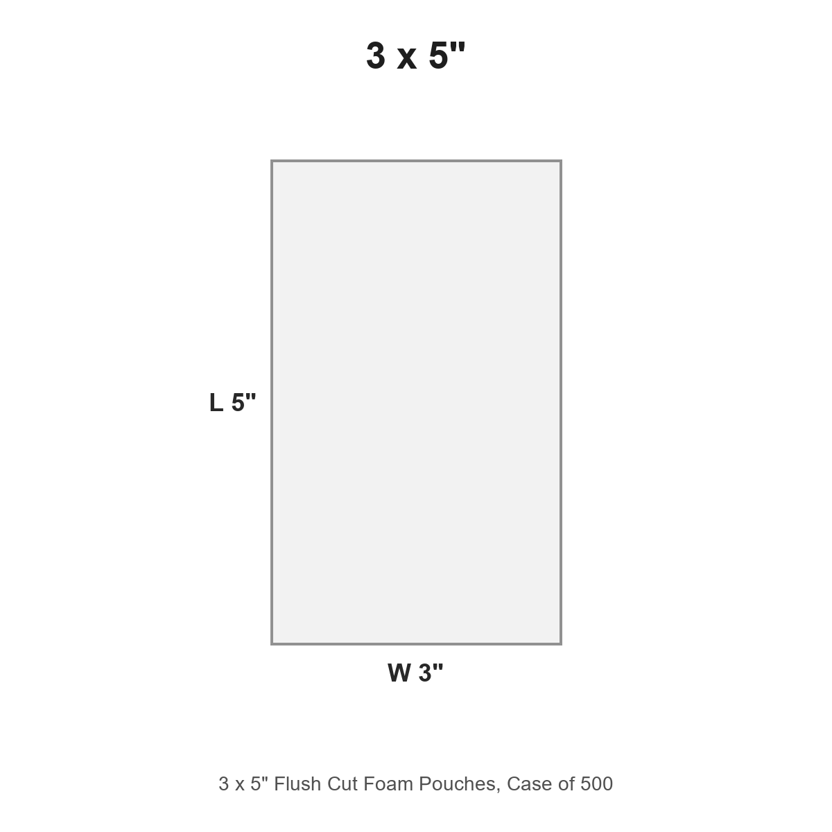 3 x 5" Flush Cut Foam Pouches, Case of 500