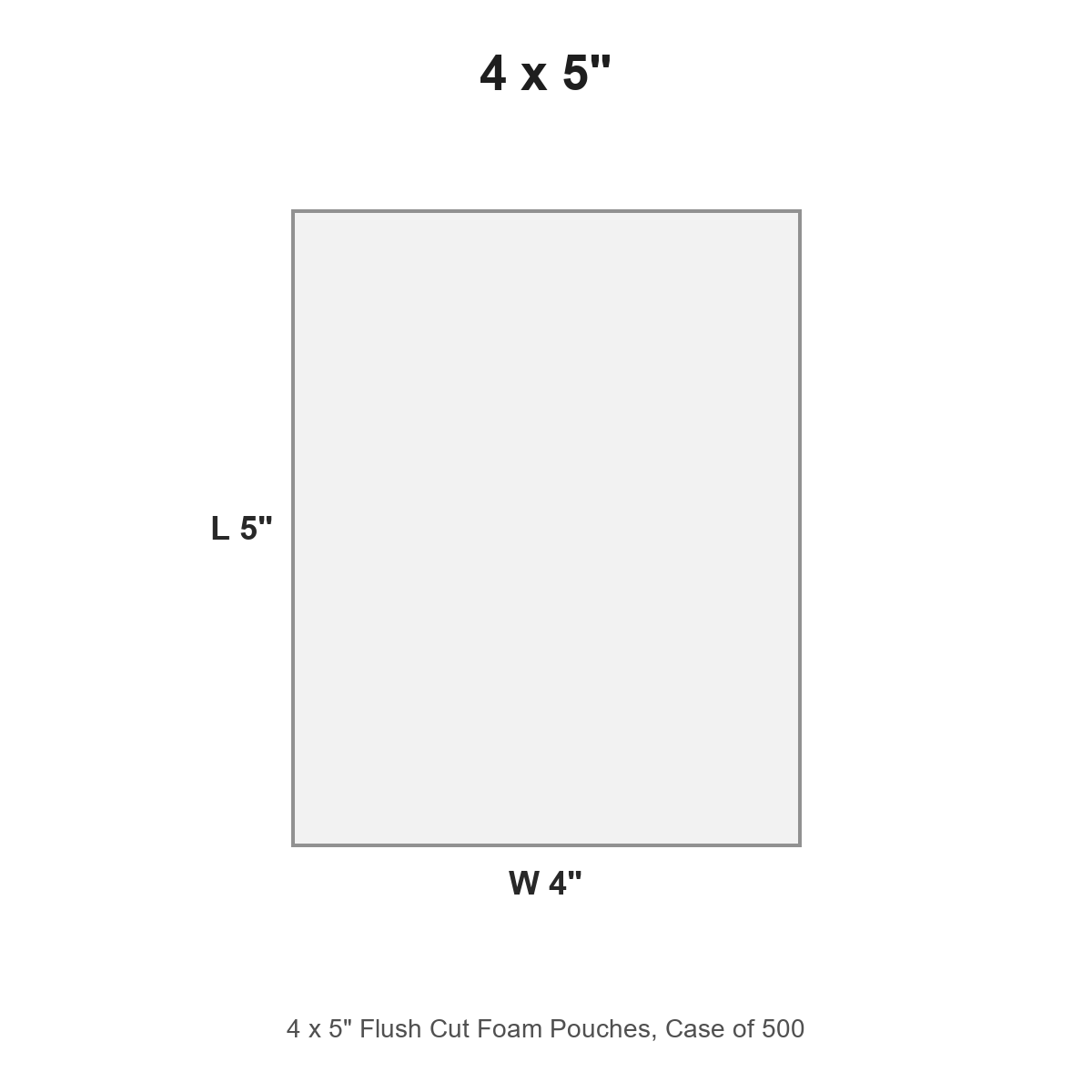 4 x 5" Flush Cut Foam Pouches, Case of 500