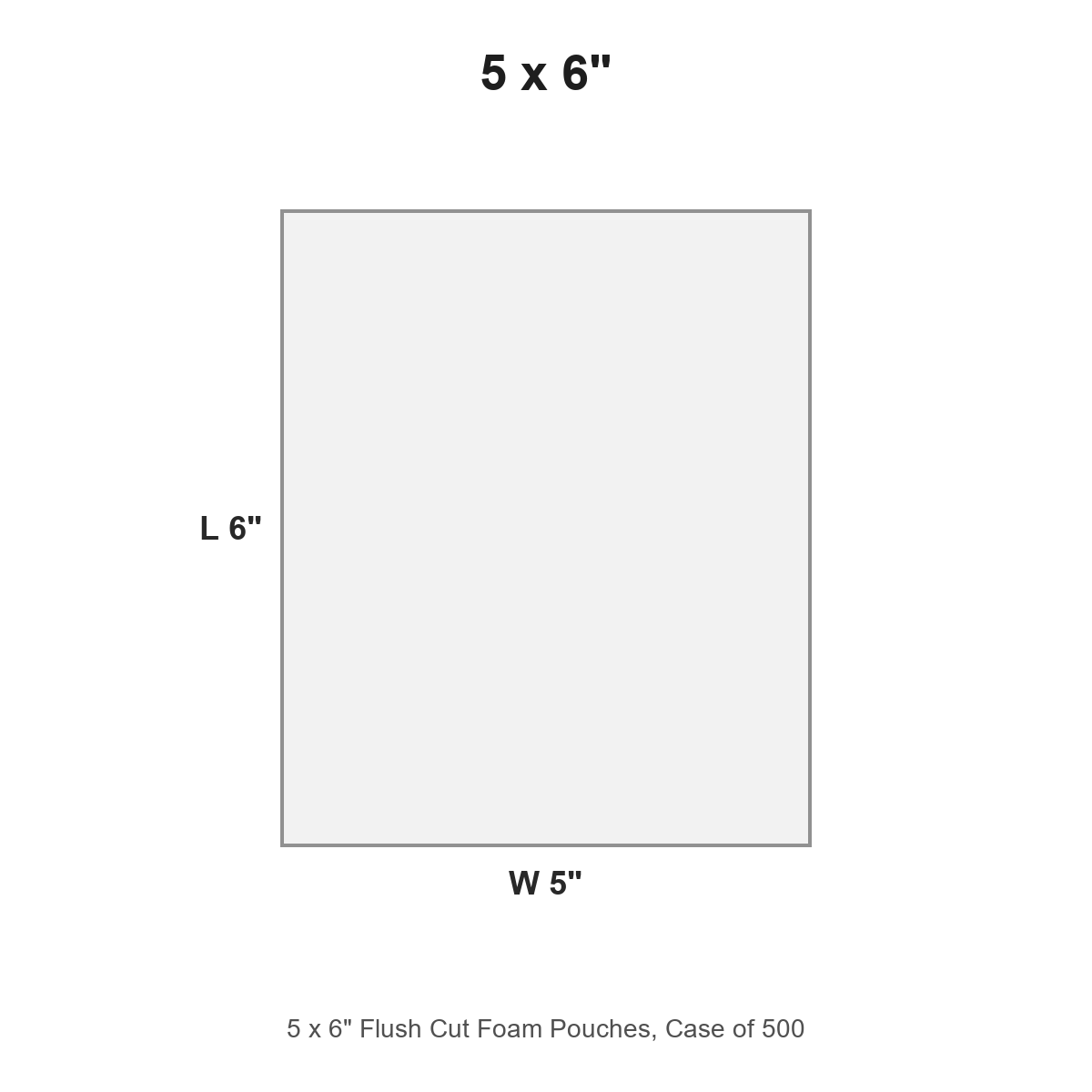 5 x 6" Flush Cut Foam Pouches, Case of 500