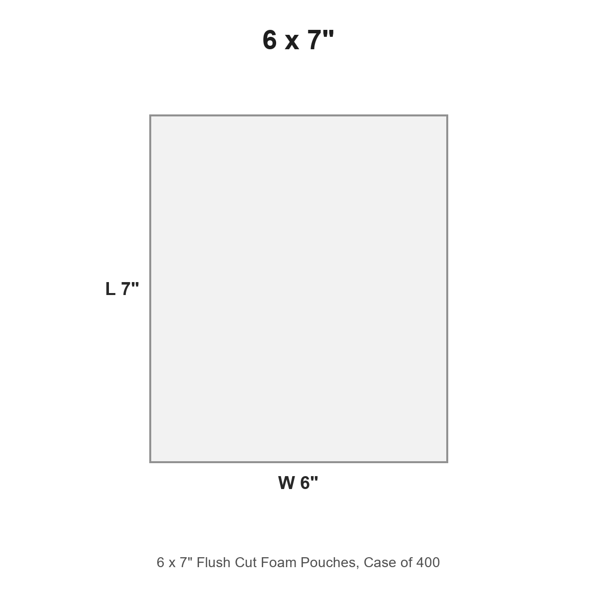 6 x 7" Flush Cut Foam Pouches, Case of 400