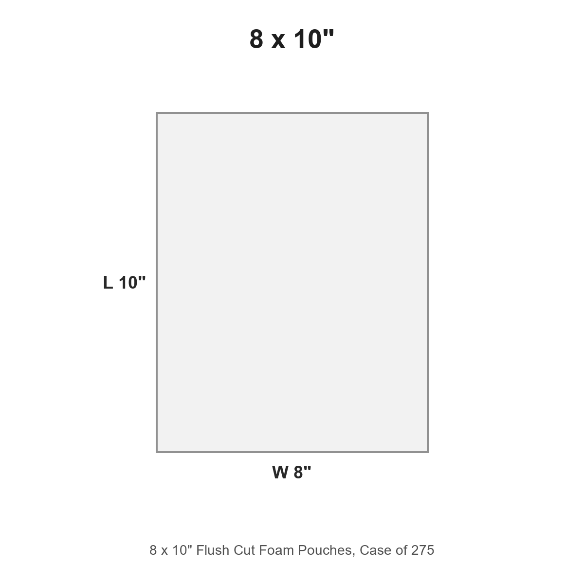 8 x 10" Flush Cut Foam Pouches, Case of 275