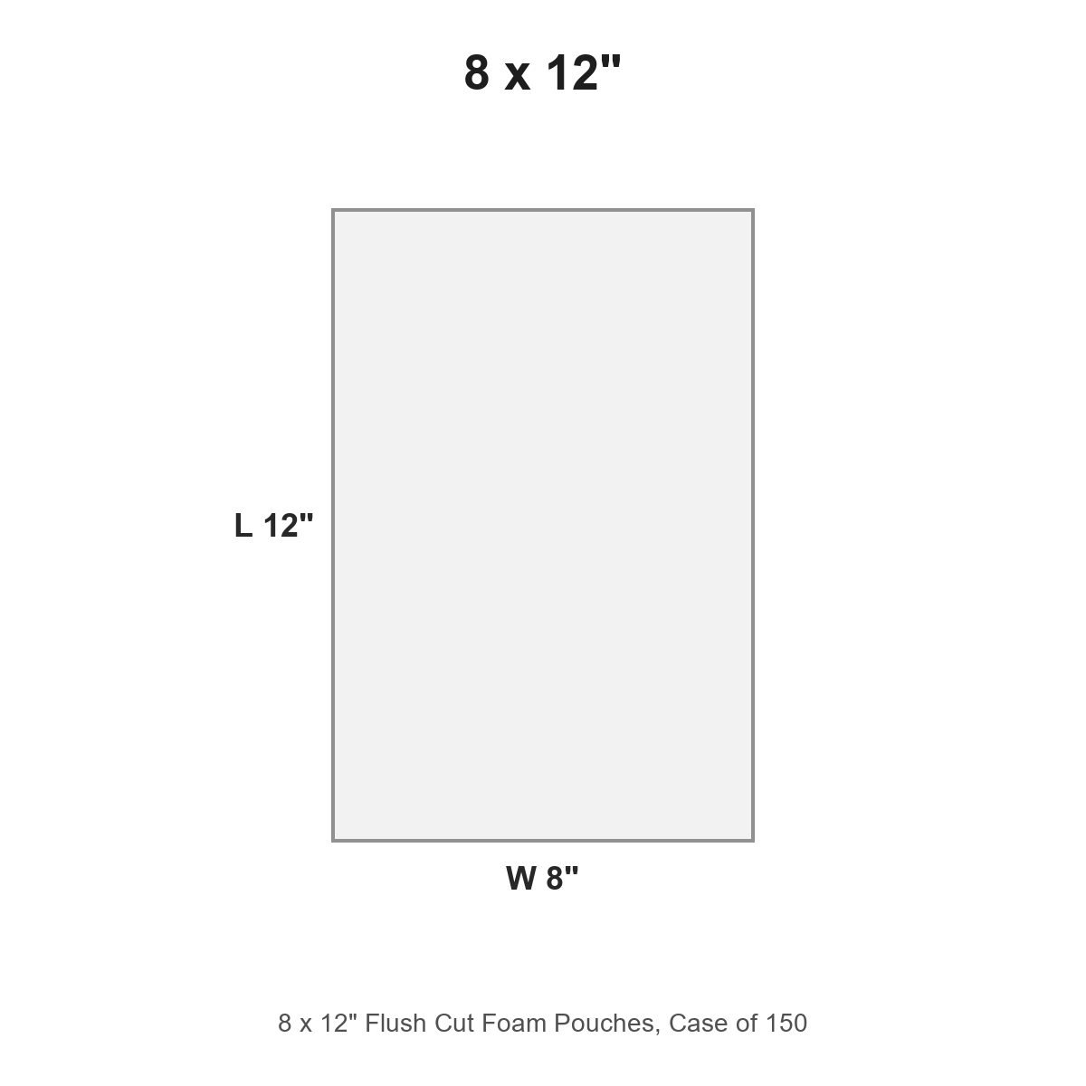 8 x 12" Flush Cut Foam Pouches, Case of 150