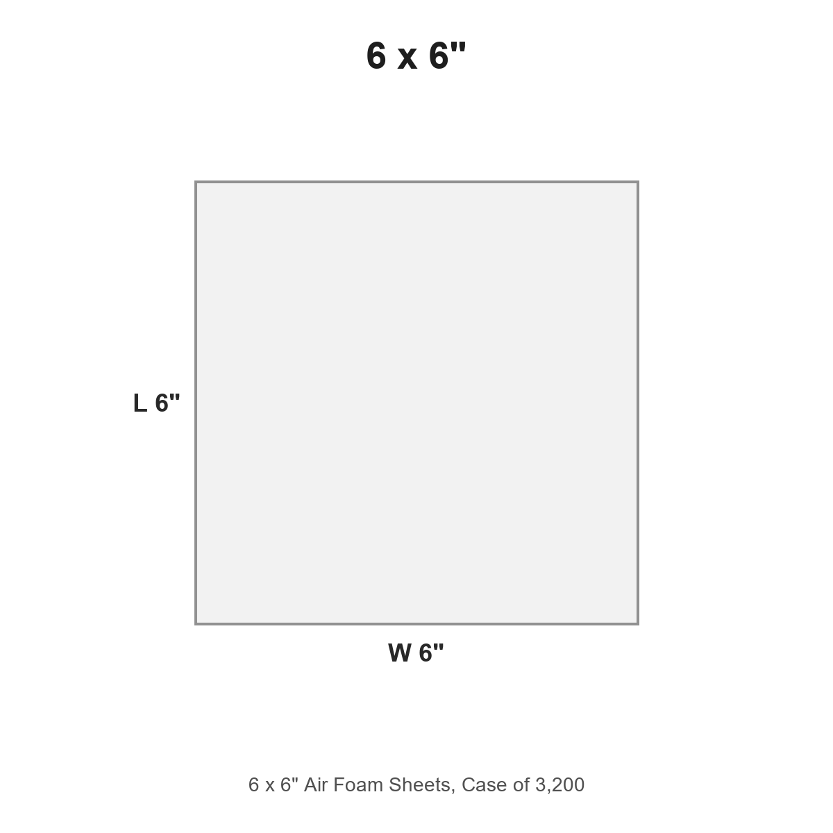 6 x 6" Air Foam Sheets, Case of 3,200