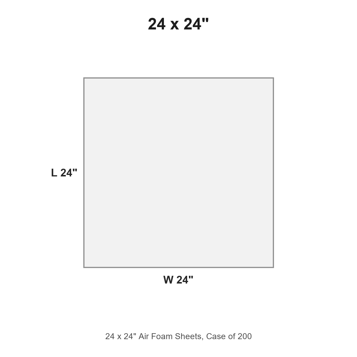 24 x 24" Air Foam Sheets, Case of 200