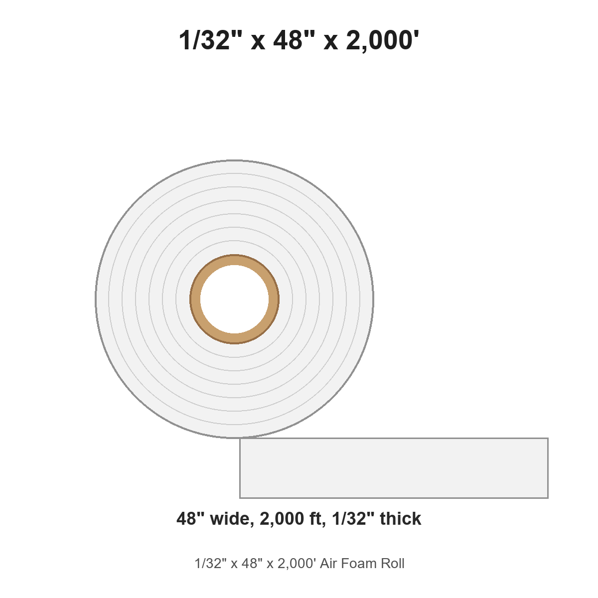 1/32" x 48" x 2,000' Air Foam Roll