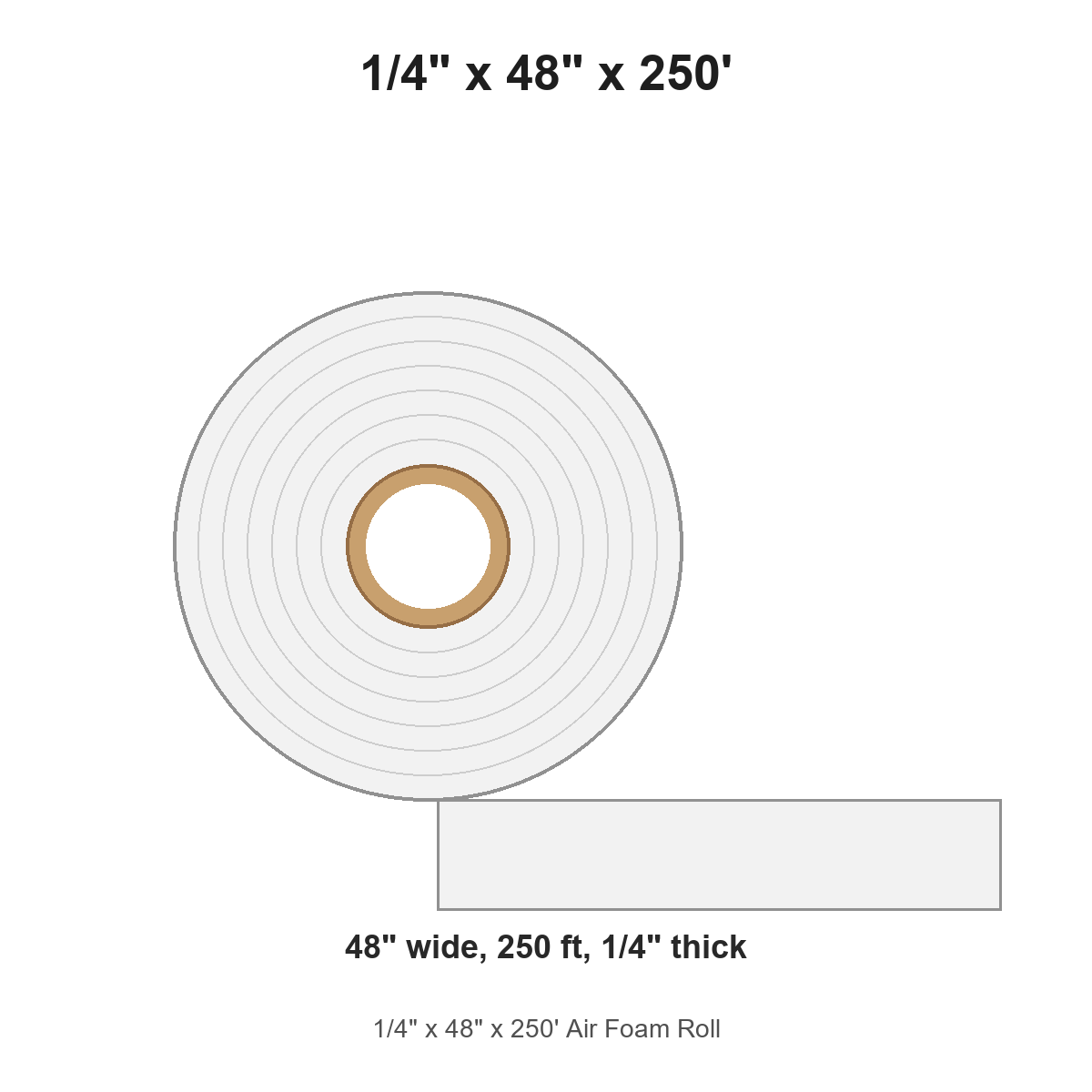 1/4" x 48" x 250' Air Foam Roll