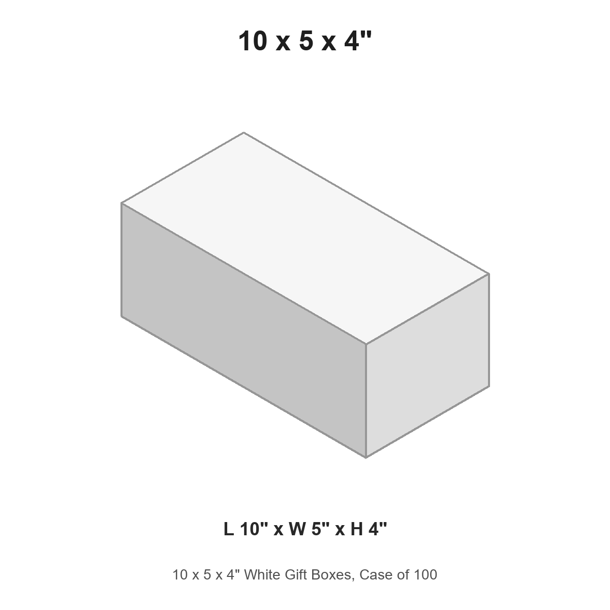 10 x 5 x 4" White Gift Boxes, Case of 100