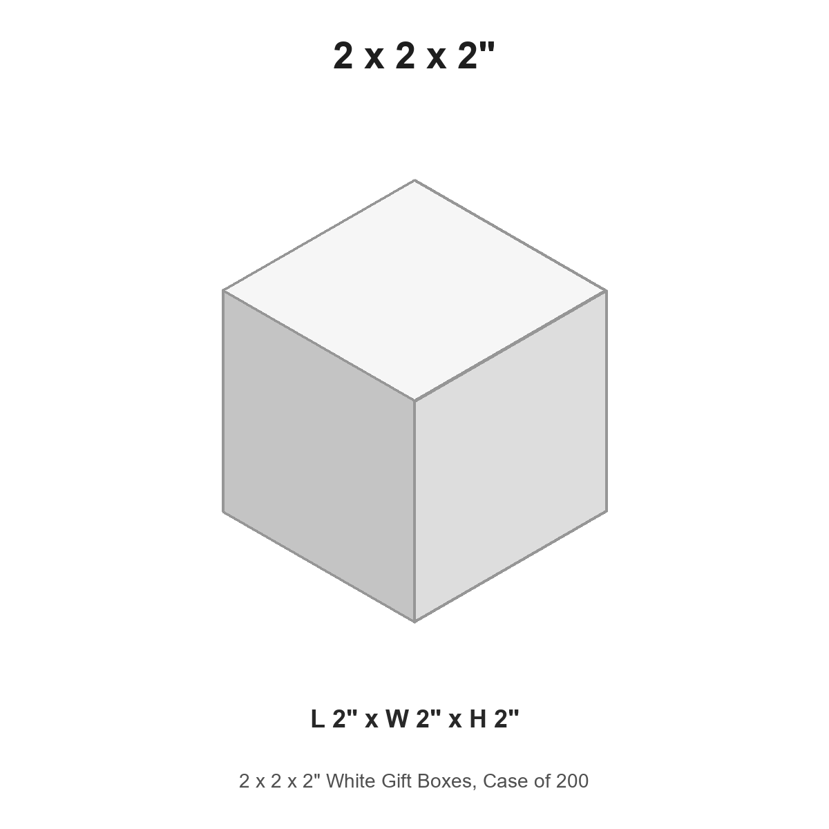 2 x 2 x 2" White Gift Boxes, Case of 200