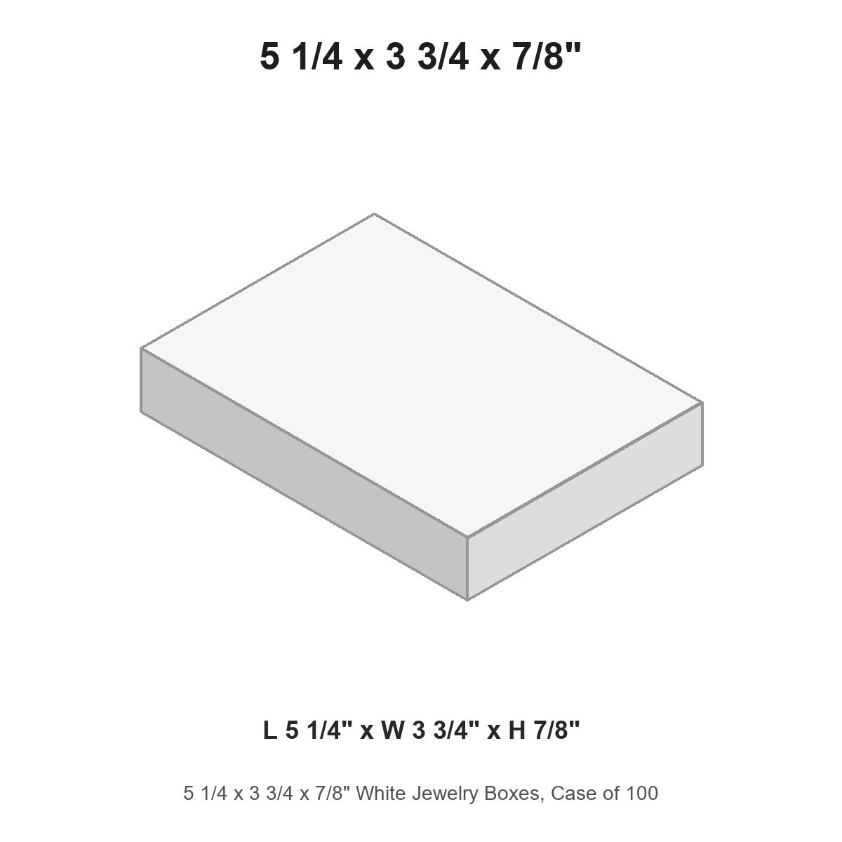 5 1/4 x 3 3/4 x 7/8" White Jewelry Boxes, Case of 100