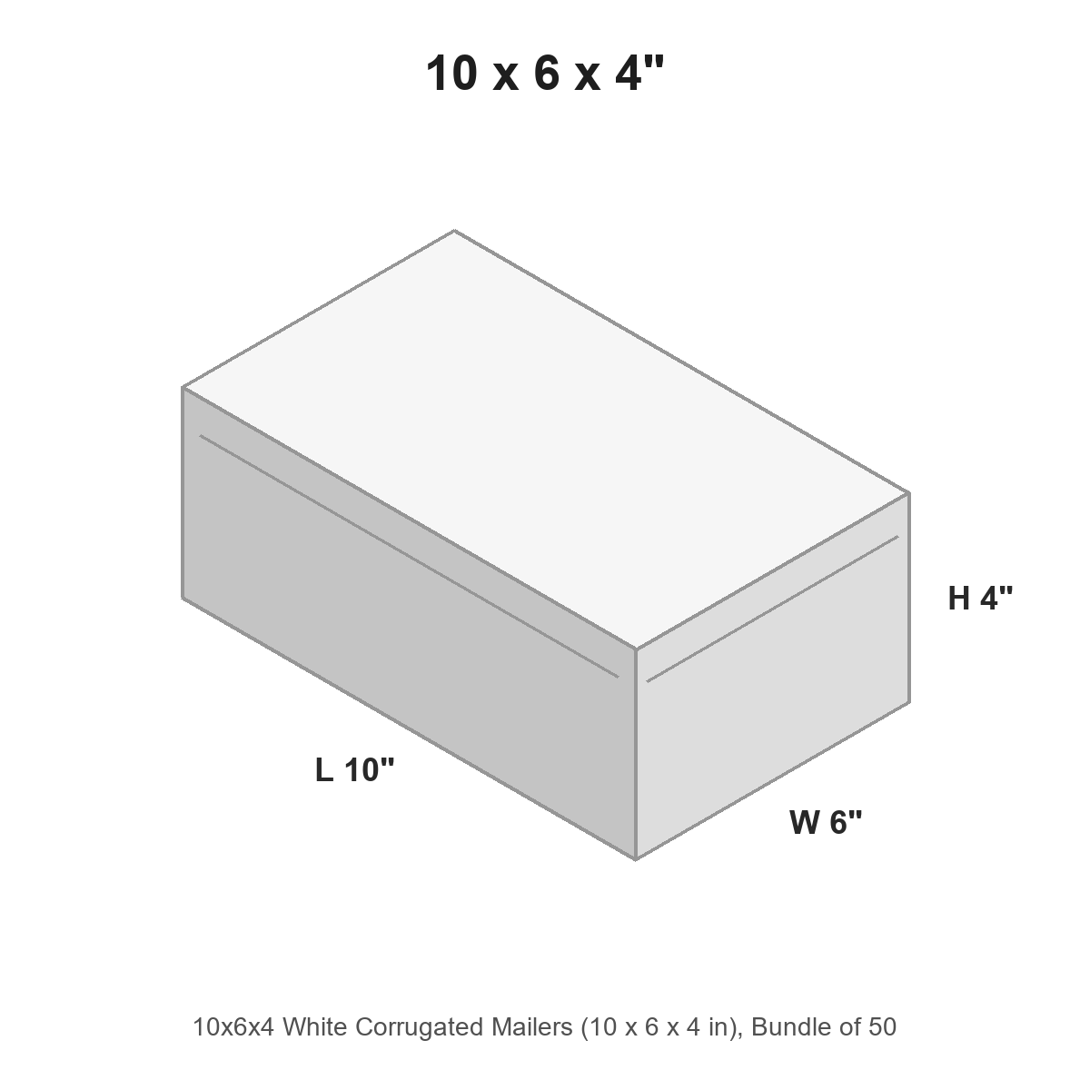 10x6x4 White Corrugated Mailers
