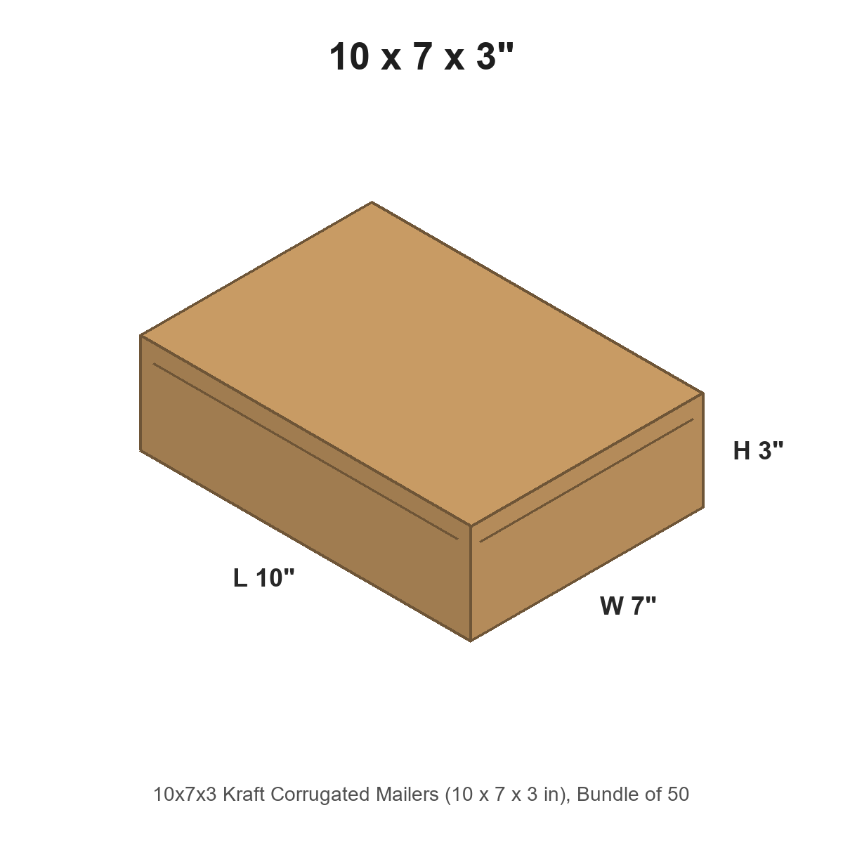 10x7x3 Kraft Corrugated Mailers
