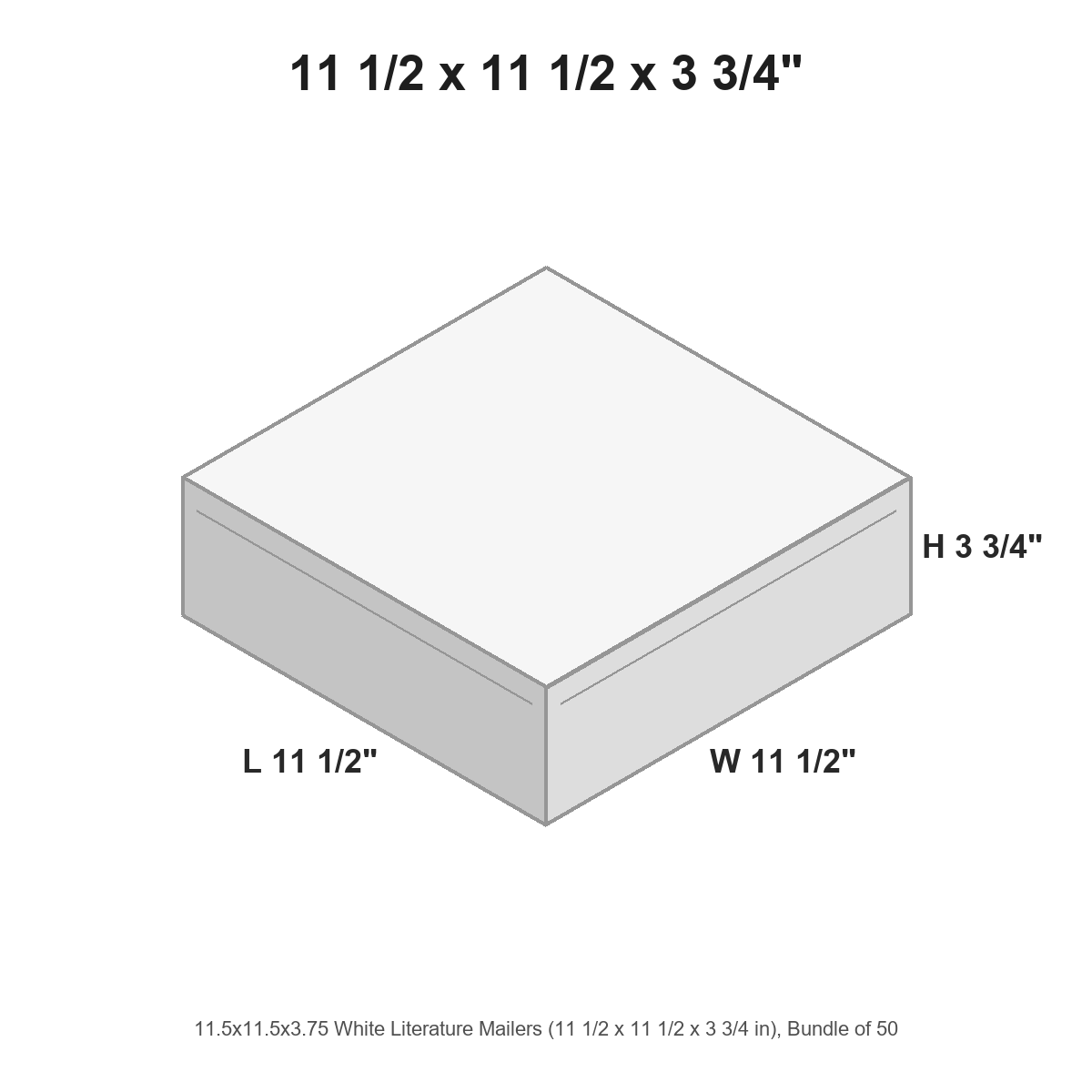 11.5x11.5x3.75 White Literature Mailers