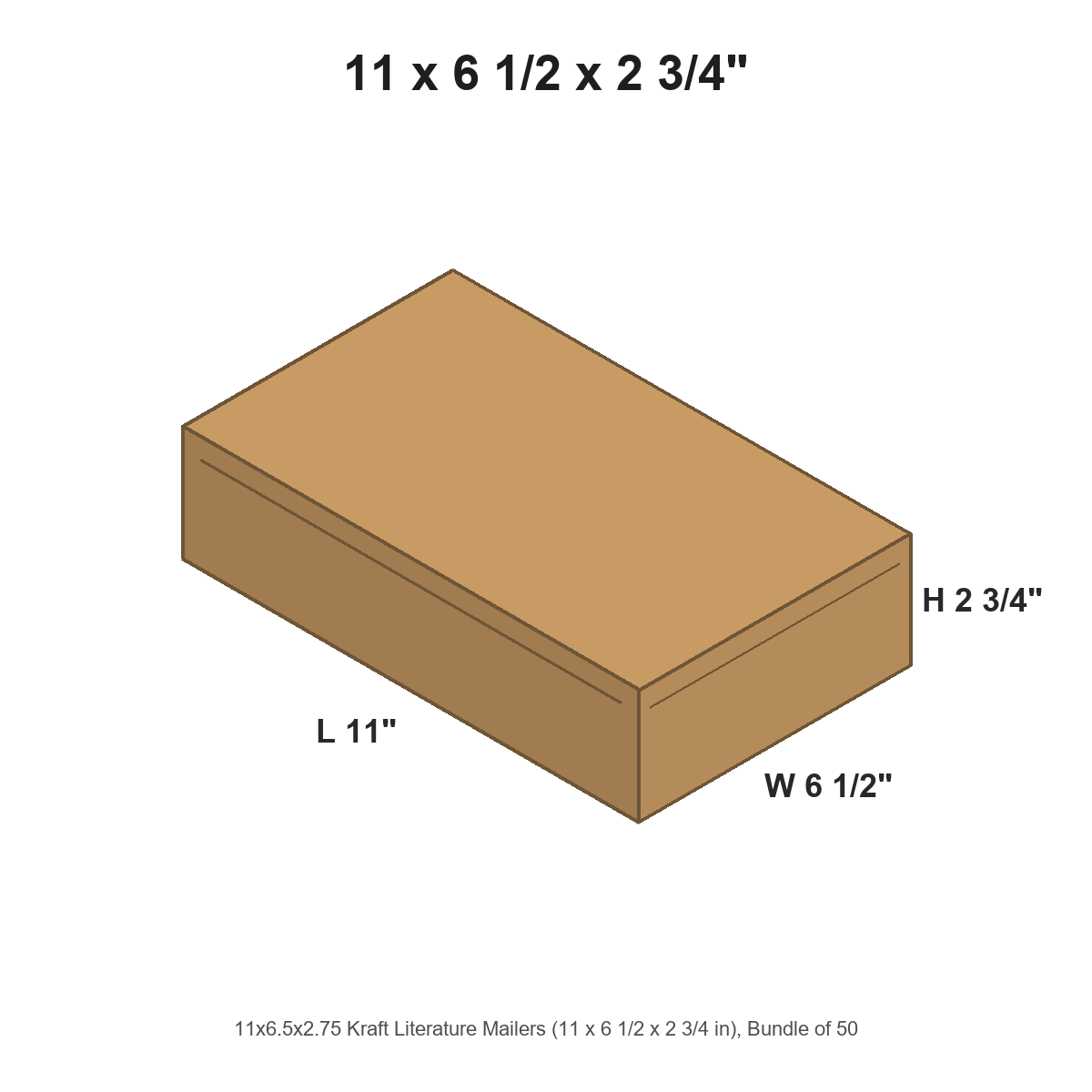 11x6.5x2.75 Kraft Literature Mailers