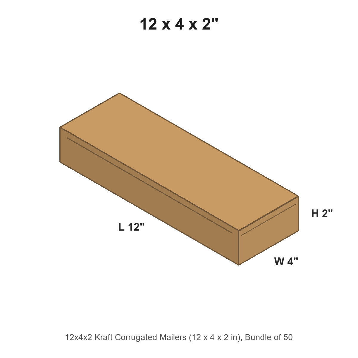 12x4x2 Kraft Corrugated Mailers