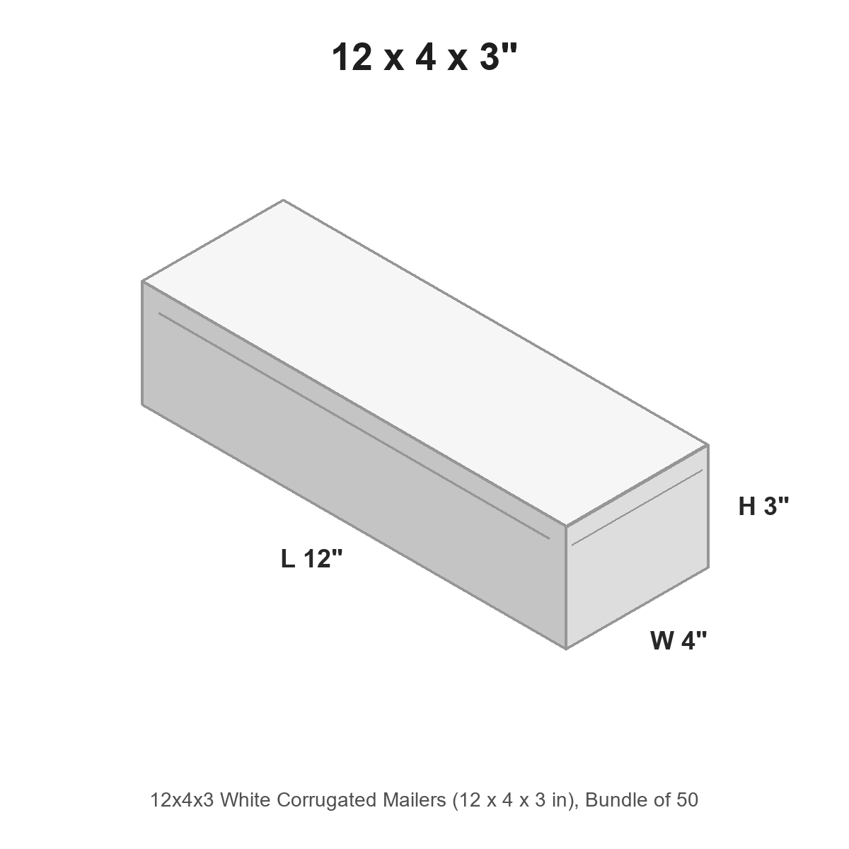 12x4x3 White Corrugated Mailers