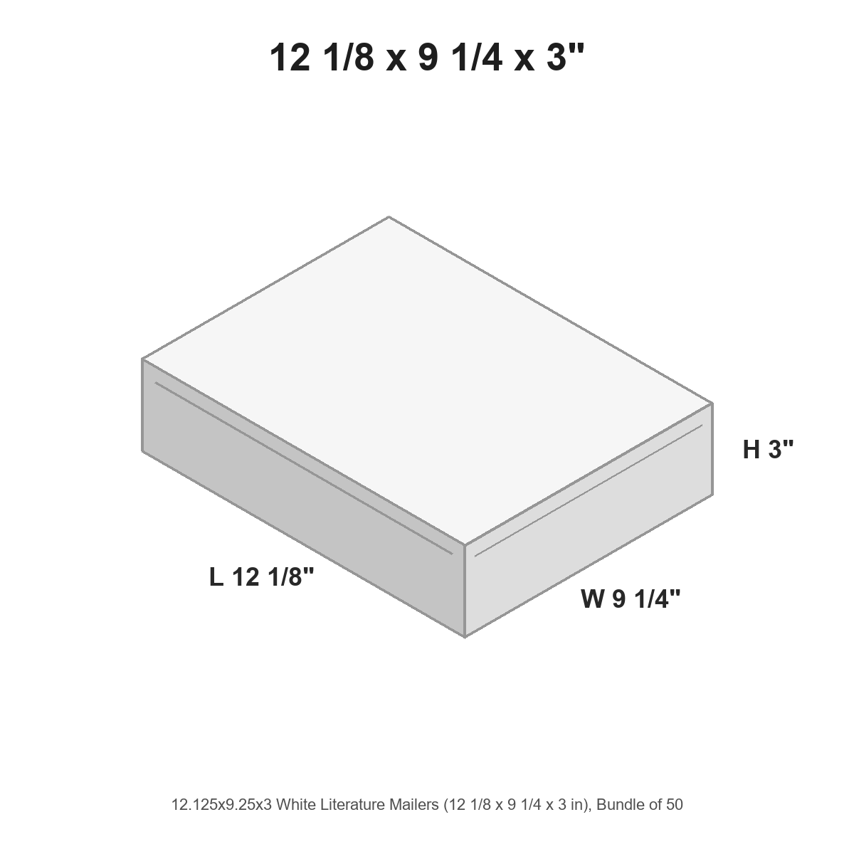 12.125x9.25x3 White Literature Mailers
