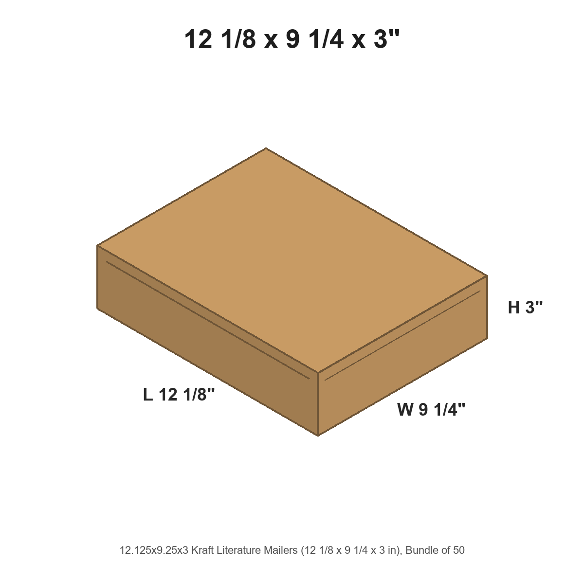 12.125x9.25x3 Kraft Literature Mailers