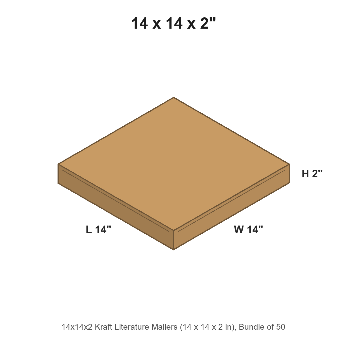 14x14x2 Kraft Literature Mailers