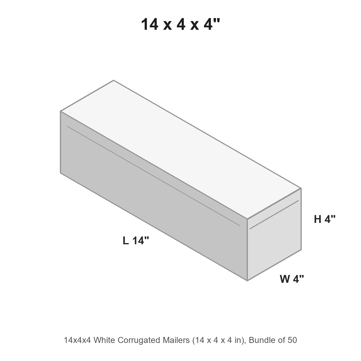 14x4x4 White Corrugated Mailers
