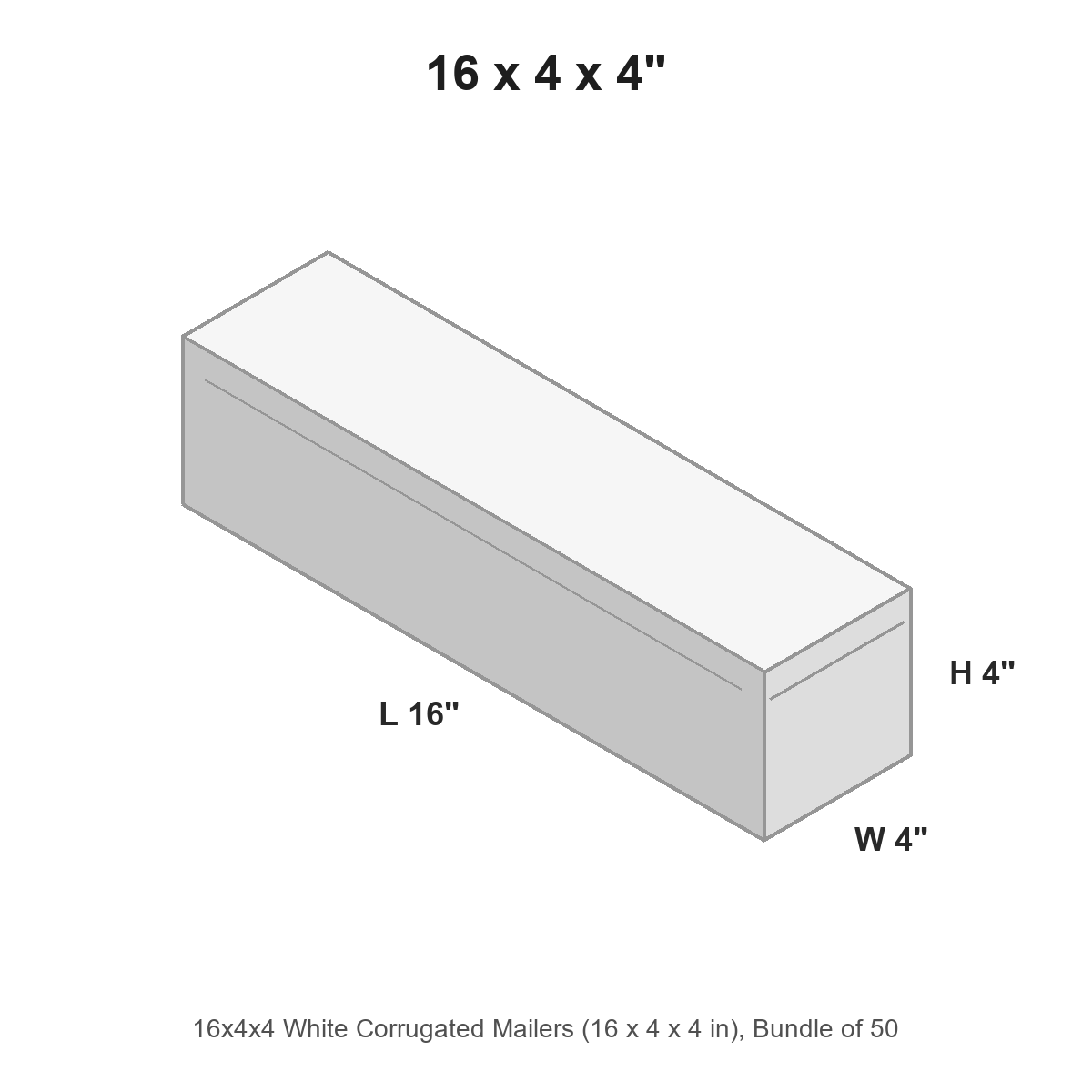 16x4x4 White Corrugated Mailers
