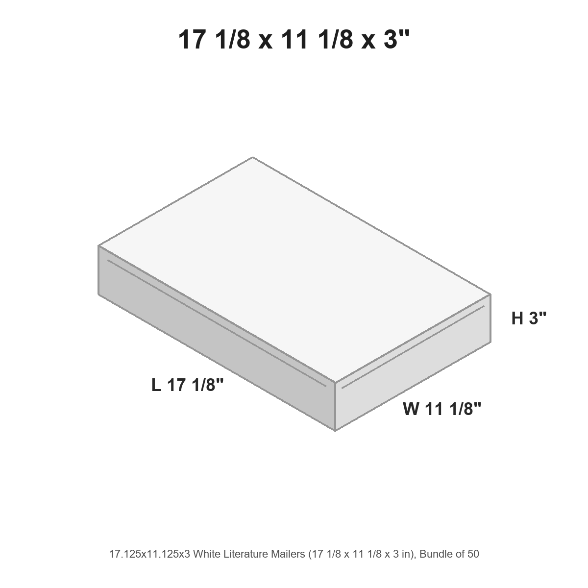 17.125x11.125x3 White Literature Mailers