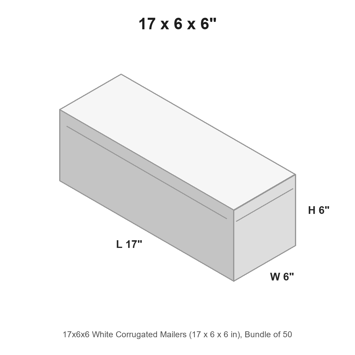 17x6x6 White Corrugated Mailers