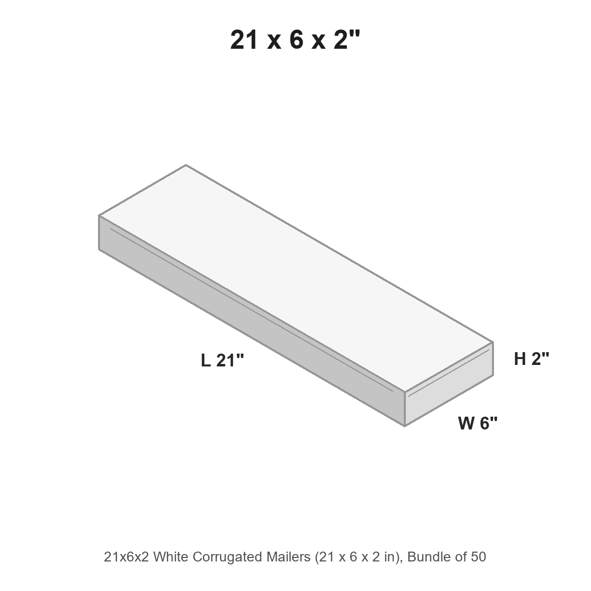 21x6x2 White Corrugated Mailers