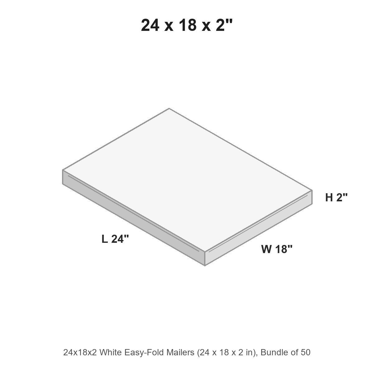 24x18x2 White Easy-Fold Mailers