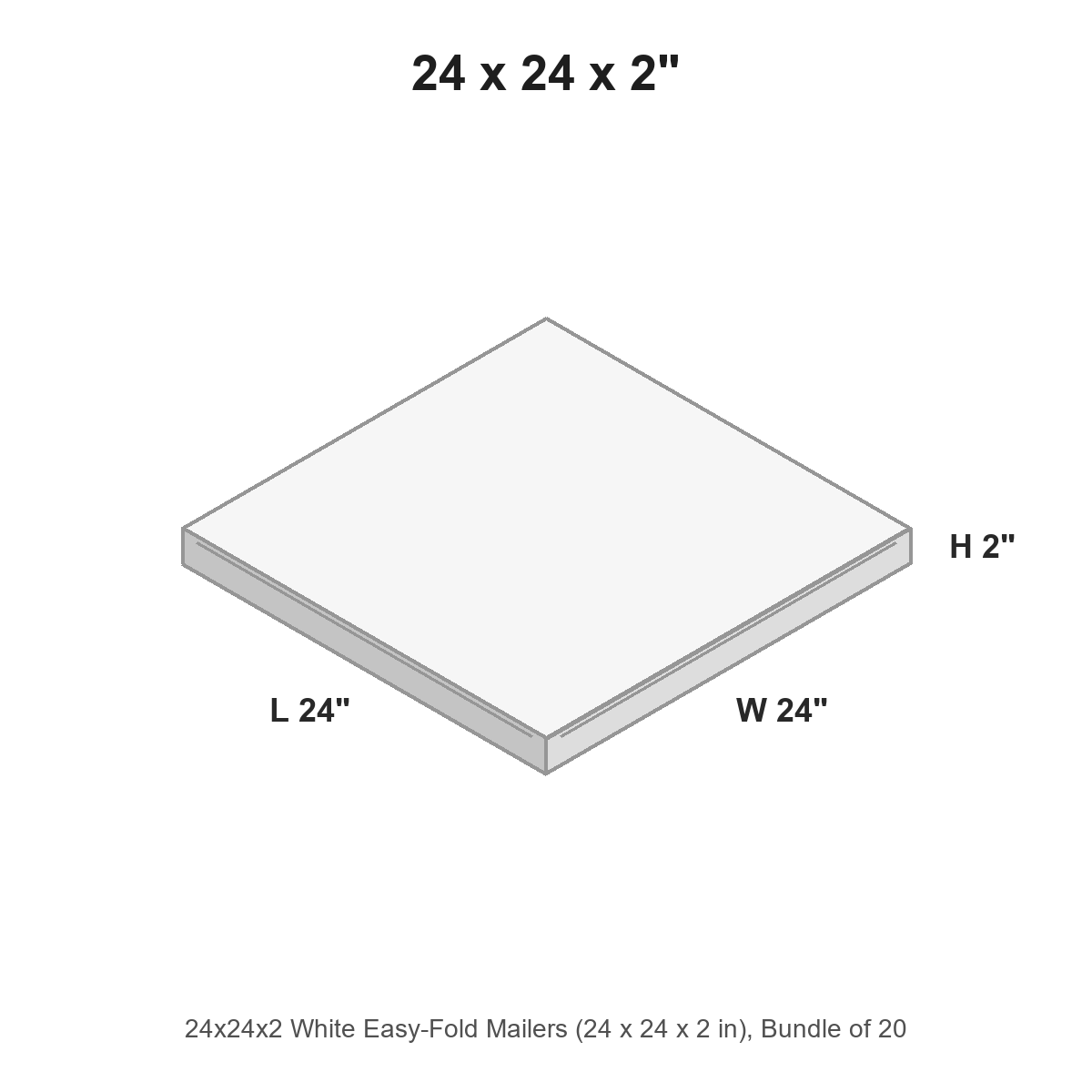 24x24x2 White Easy-Fold Mailers