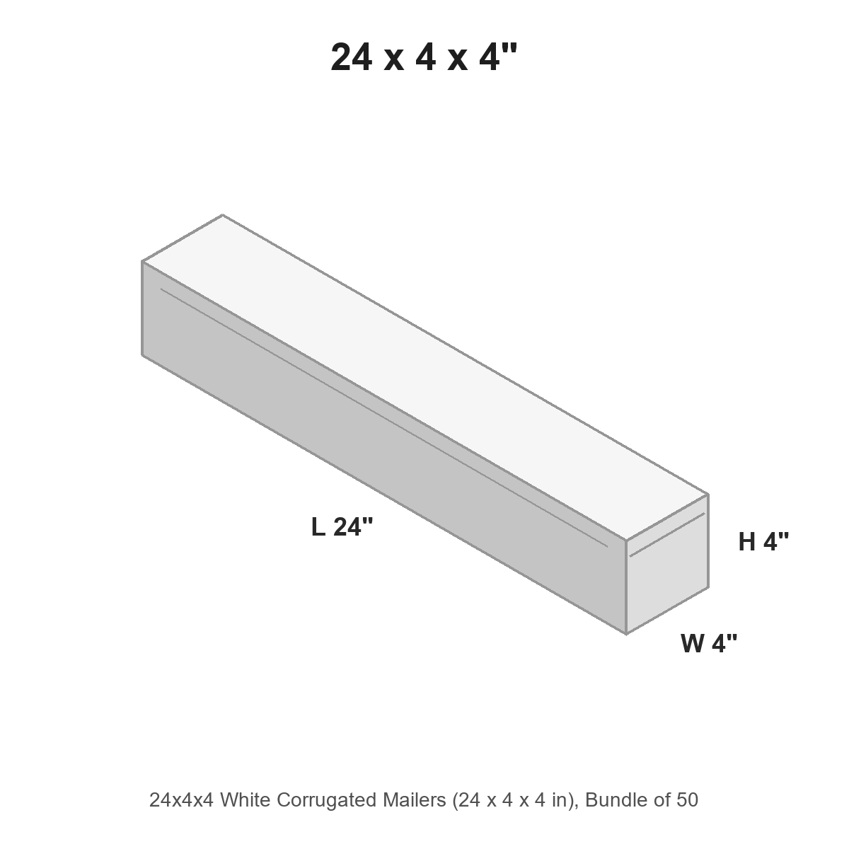 24x4x4 White Corrugated Mailers