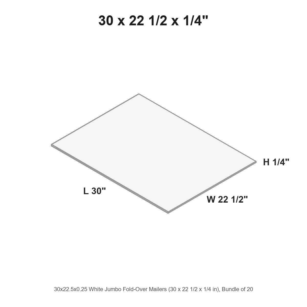 30x22.5x0.25 White Jumbo Fold-Over Mailers