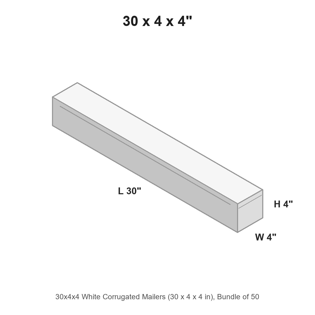 30x4x4 White Corrugated Mailers