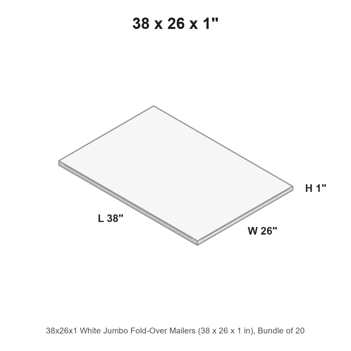 38x26x1 White Jumbo Fold-Over Mailers
