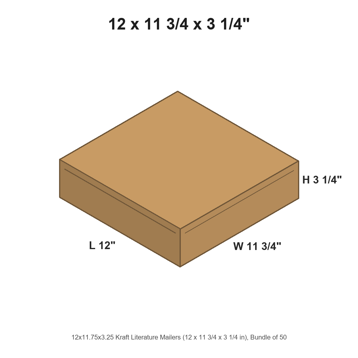 12x11.75x3.25 Kraft Literature Mailers