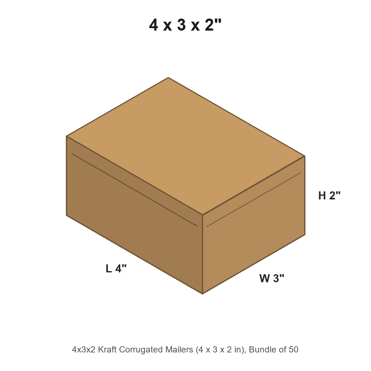 4x3x2 Kraft Corrugated Mailers