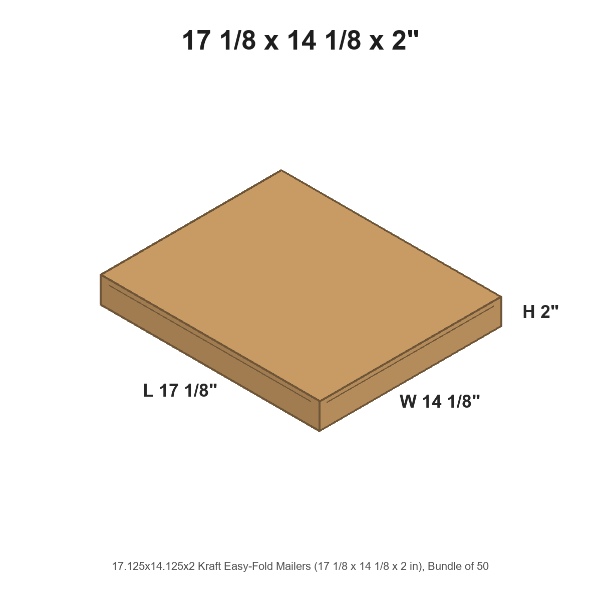 17.125x14.125x2 Kraft Easy-Fold Mailers