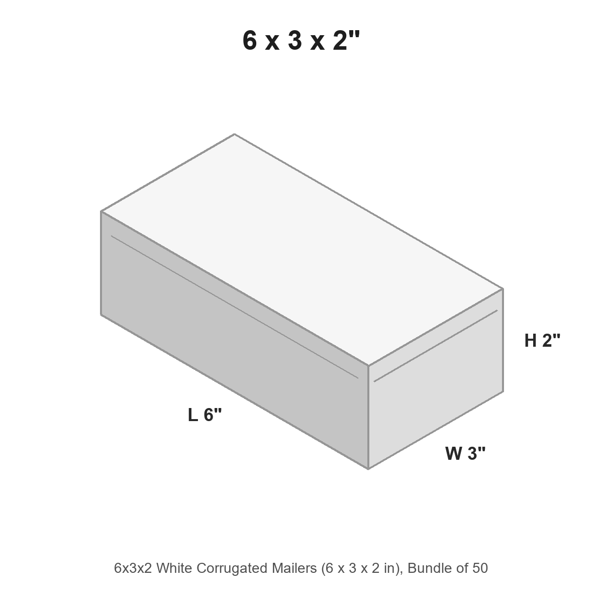 6x3x2 White Corrugated Mailers