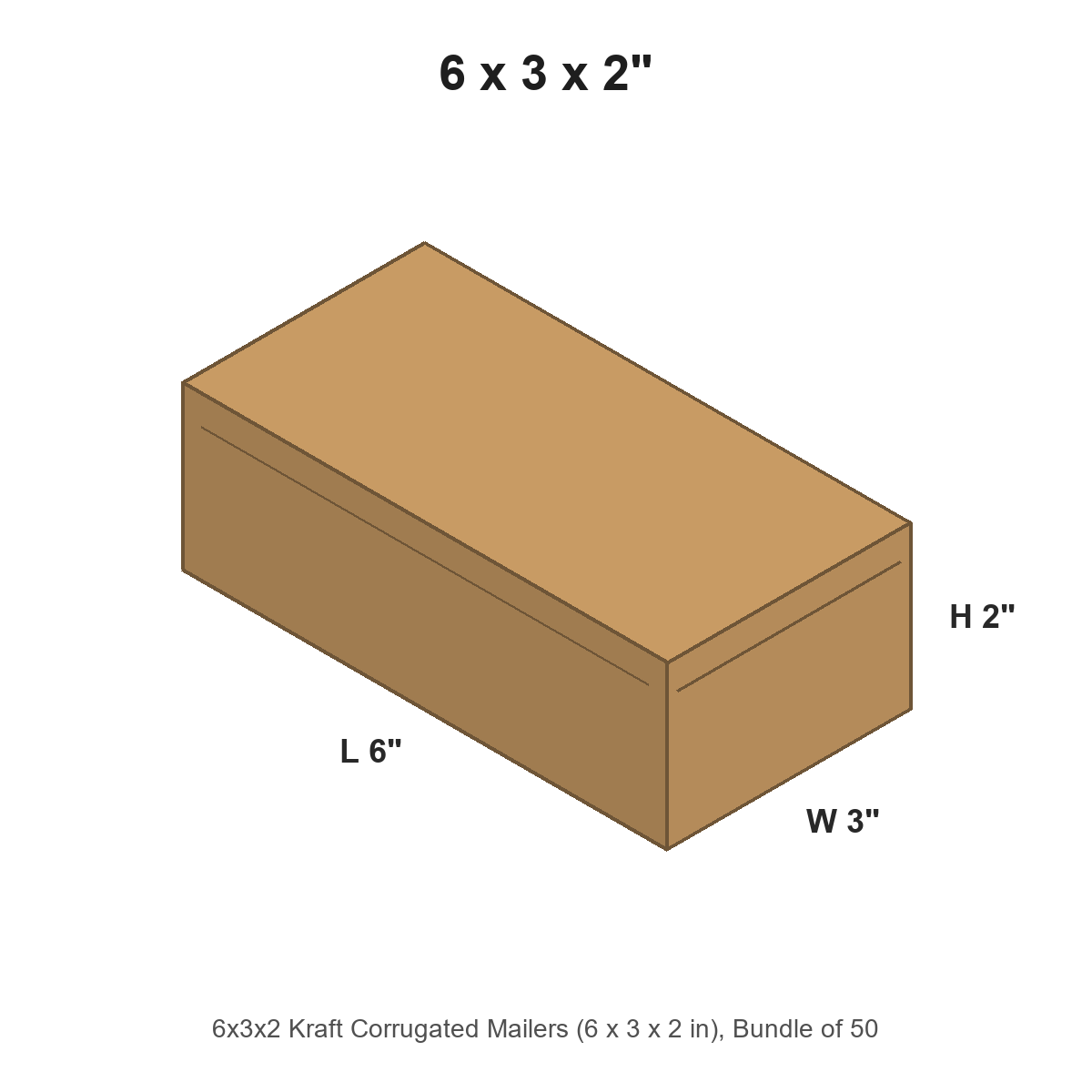 6x3x2 Kraft Corrugated Mailers
