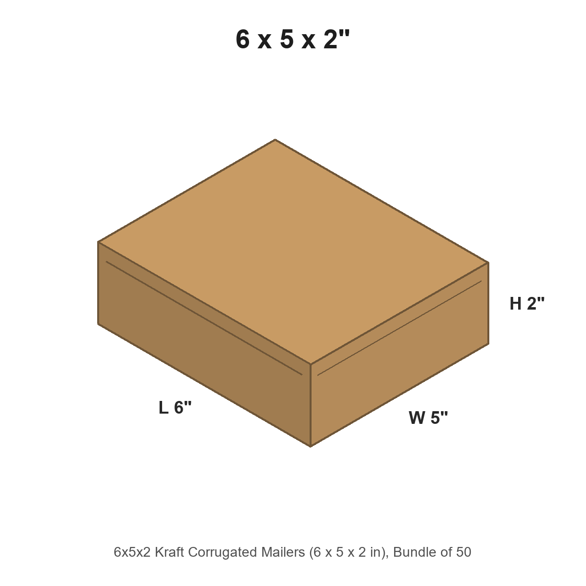 6x5x2 Kraft Corrugated Mailers