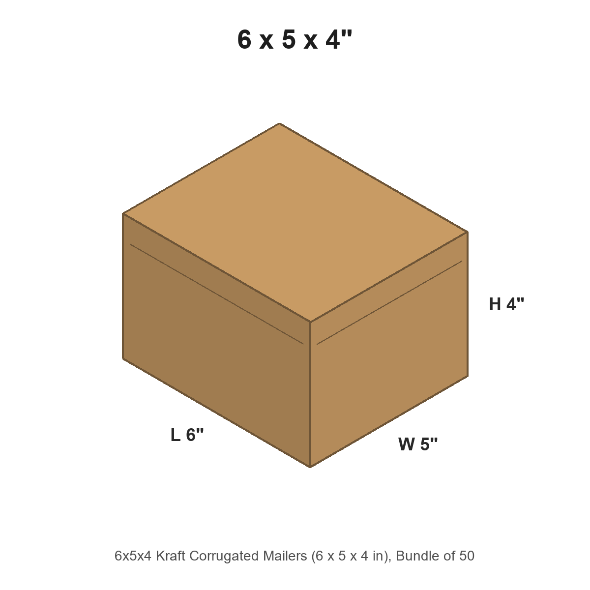 6x5x4 Kraft Corrugated Mailers