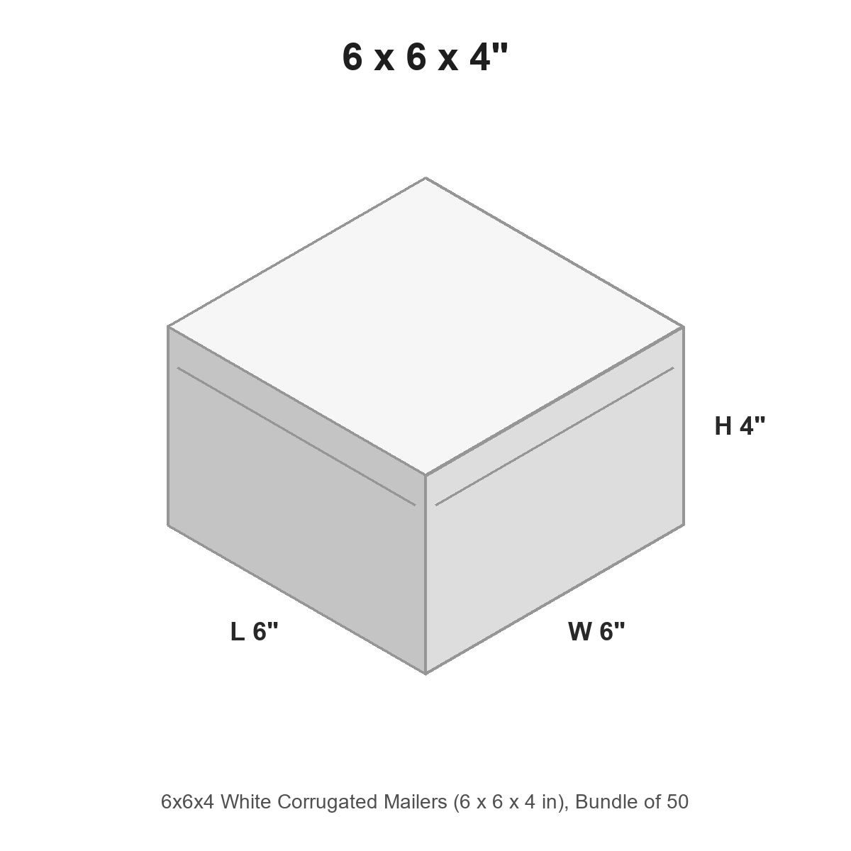 6x6x4 White Corrugated Mailers