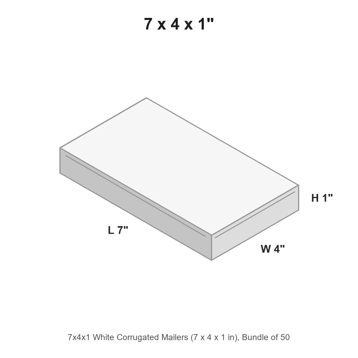 7x4x1 White Corrugated Mailers