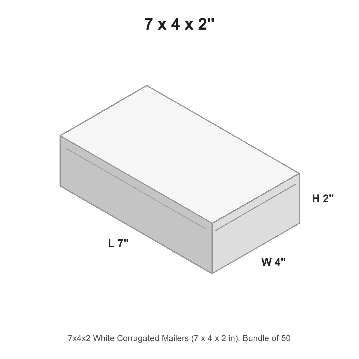 7x4x2 White Corrugated Mailers