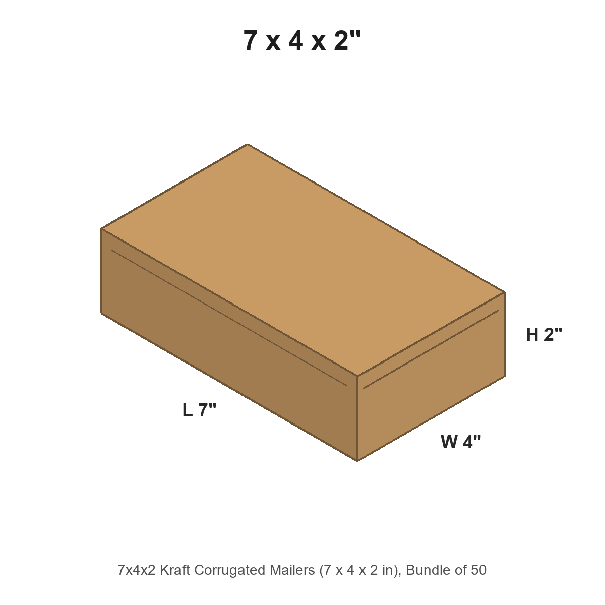 7x4x2 Kraft Corrugated Mailers