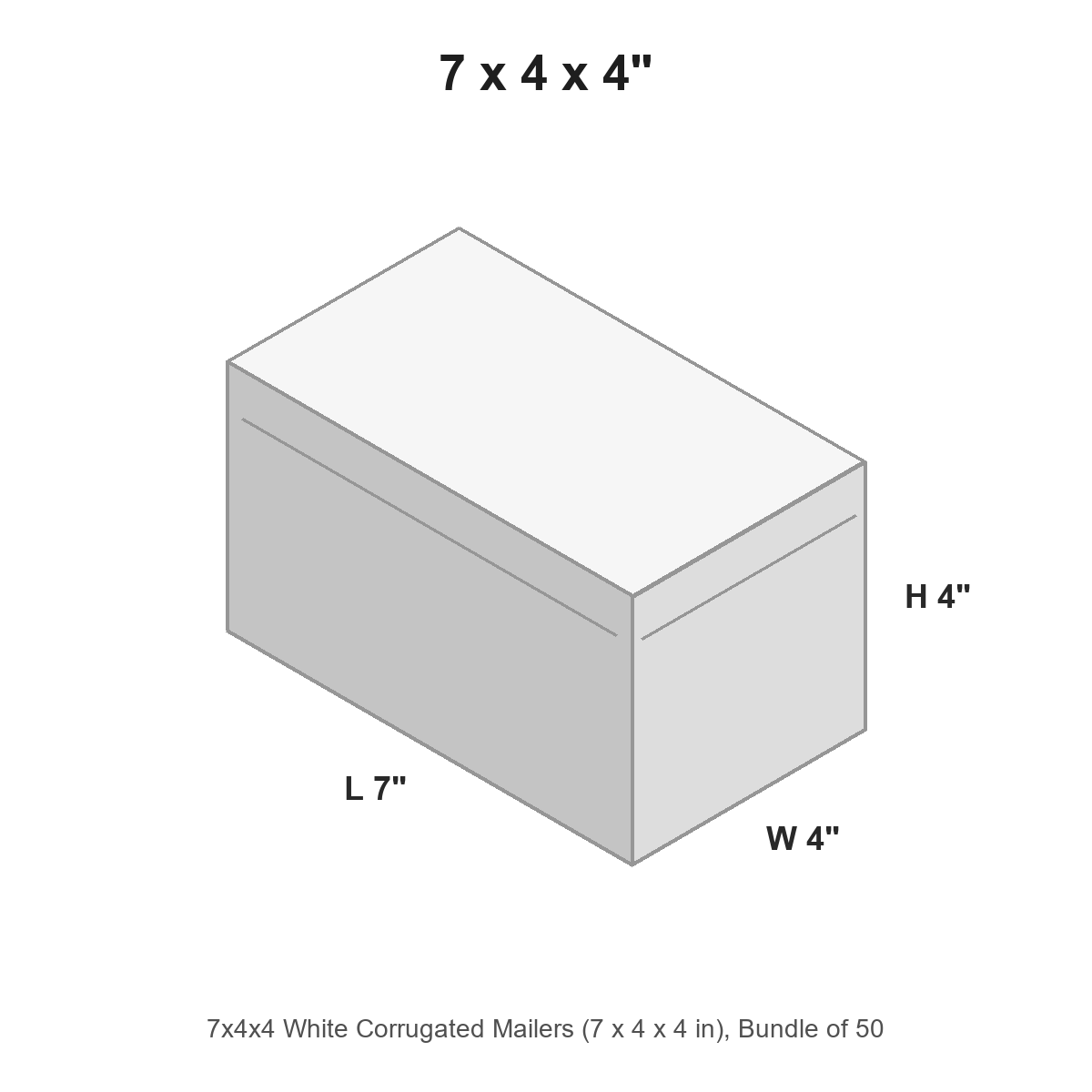 7x4x4 White Corrugated Mailers