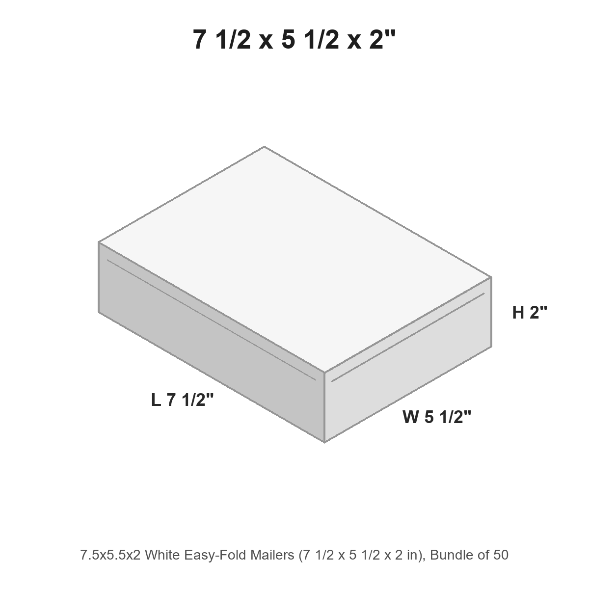 7.5x5.5x2 White Easy-Fold Mailers