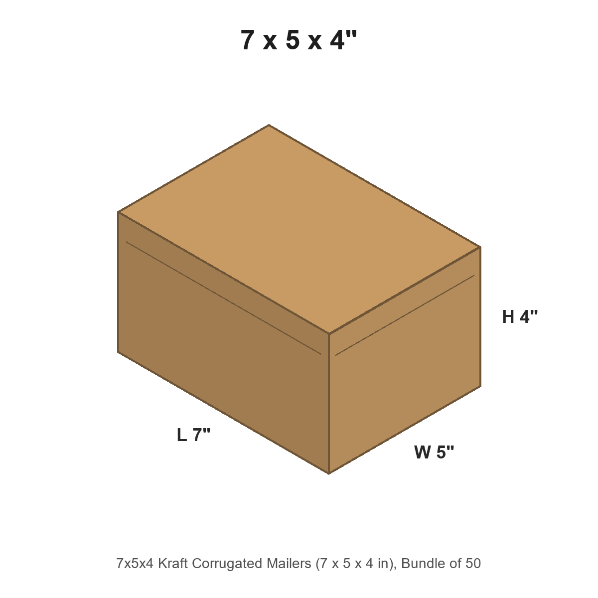 7x5x4 Kraft Corrugated Mailers