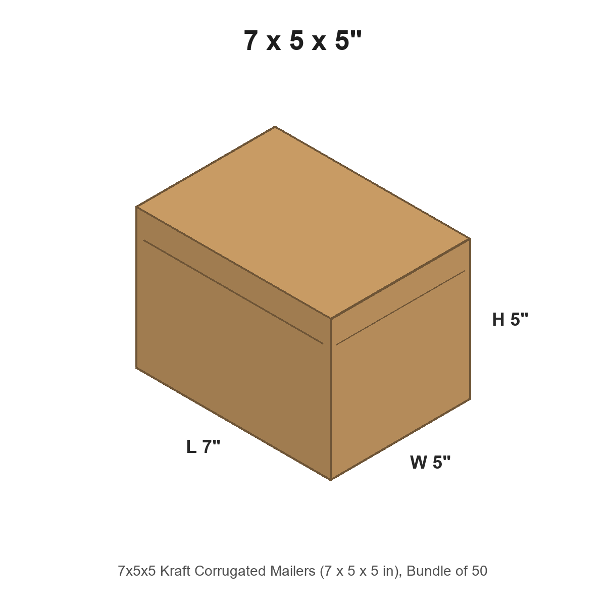 7x5x5 Kraft Corrugated Mailers